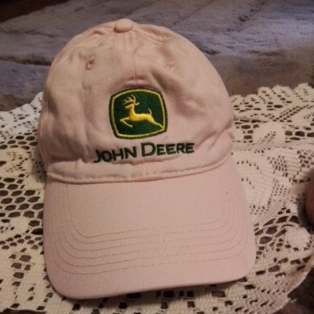 John Deere Pink Cap with Green Emblem